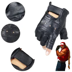 New KOF King of Fighters Fatal Fury Terry Bogard Cosplay Black Gloves Men's Tactical Gloves Outdoor Sports Half Finger Gloves
