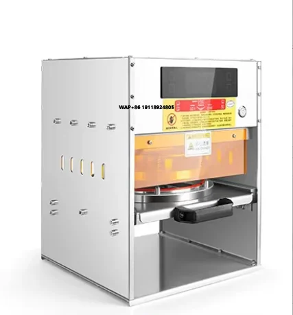 

Small Aluminum Foil Box Container Sealing Machine for Takeaway Food Soup Noodle Seafood Restaurant Use