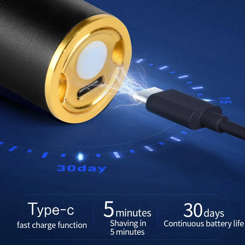ماكينة حلاقة الوجه للرجال USB مقاومة للماء وخالية من التهيج، ماكينة حلاقة صغيرة محمولة من الفولاذ المقاوم للصدأ، ماكينة حلاقة حادة للرجال، سيارة سفر #3