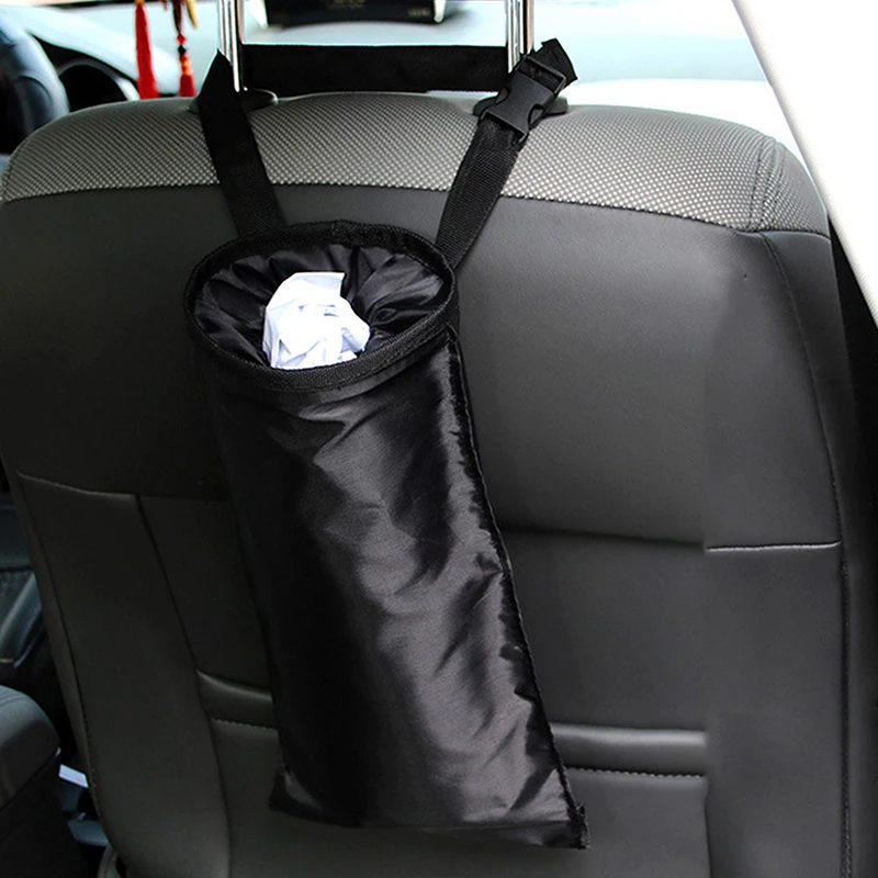 1 Pcs Black Seat Back Bag Multifunctional Creative Car Storage Bag Car Rubbish Bag Hanging Folding Bag Trash Bins