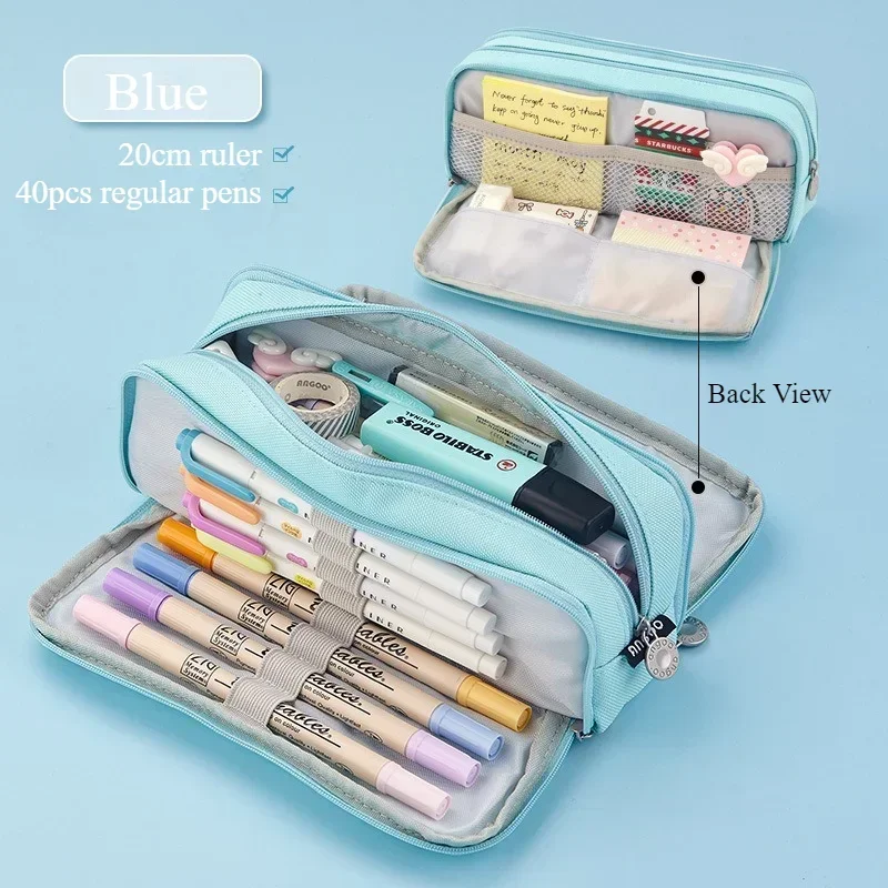 Simple Multifunctional Large-capacity Stationery Box Pencil Case Pencil Pouch Pencil Case Office Desk Accessories Desk Organiser