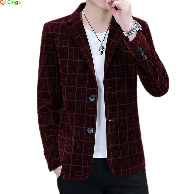 

New Blazer Men Fashion Casual Men's Suit Jacket Wedding Groom Singer Costume Slim Coat High Quality Social Formal Evening Dress