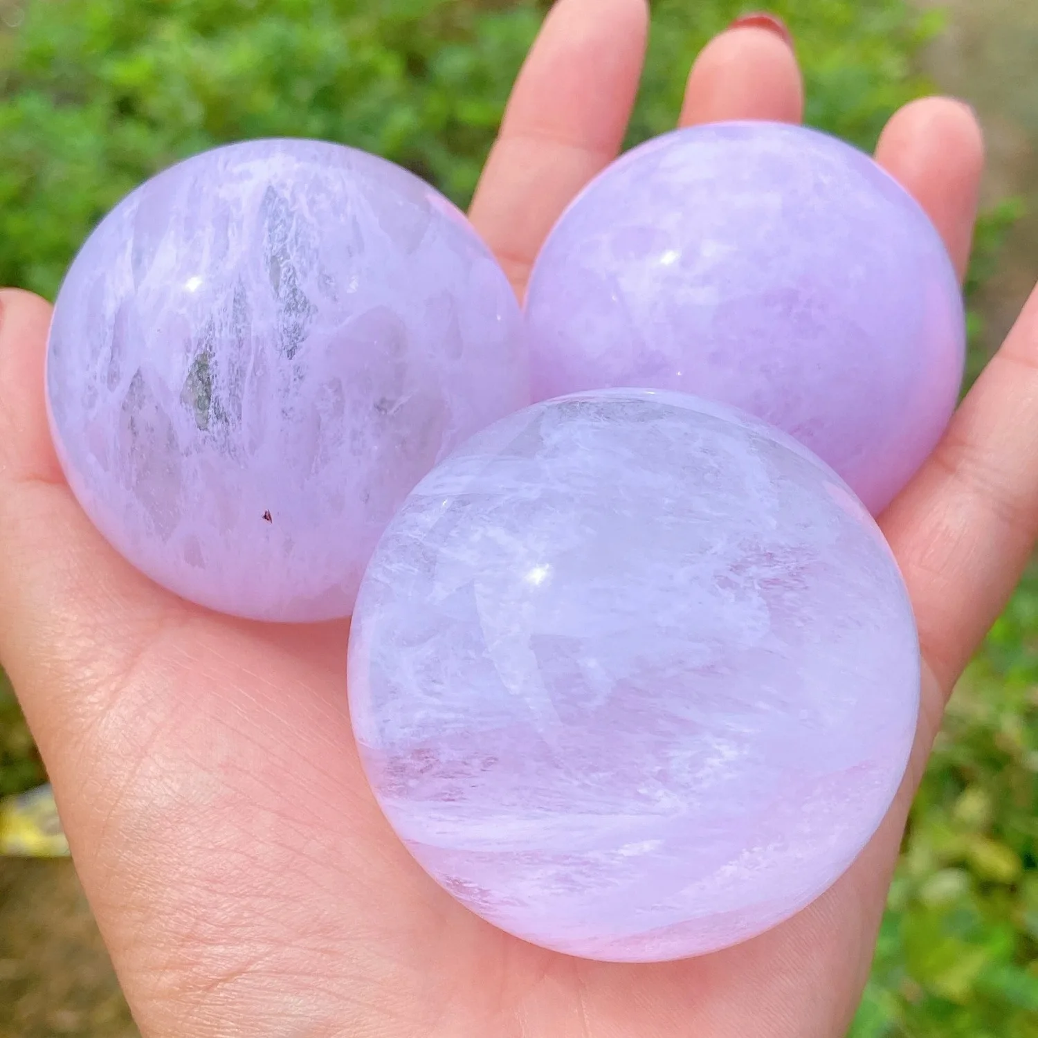 1pc Hand-Carved Stone Sphere - Bohemian Crystal Gem Sphere with Unique Inclusions, Decorative & Collectible Sphere