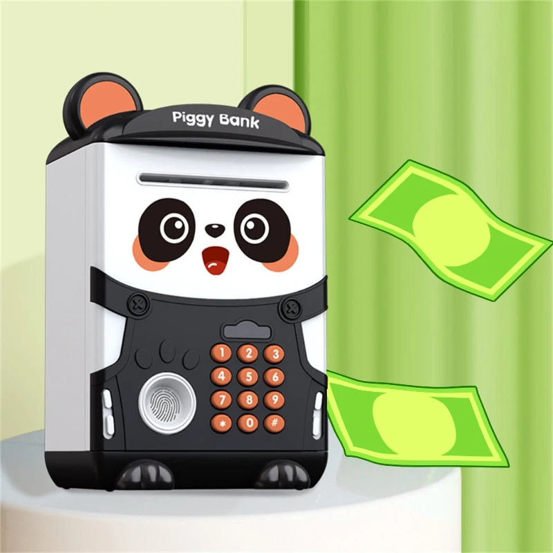 Cartoon Panda Spaarpot met Wachtwoord Kinderspeelgoed Vingerafdruk Spaarpot Muntbesparend Educatief Speelgoed Ptetend Speelgoed Kinderen Cadeau