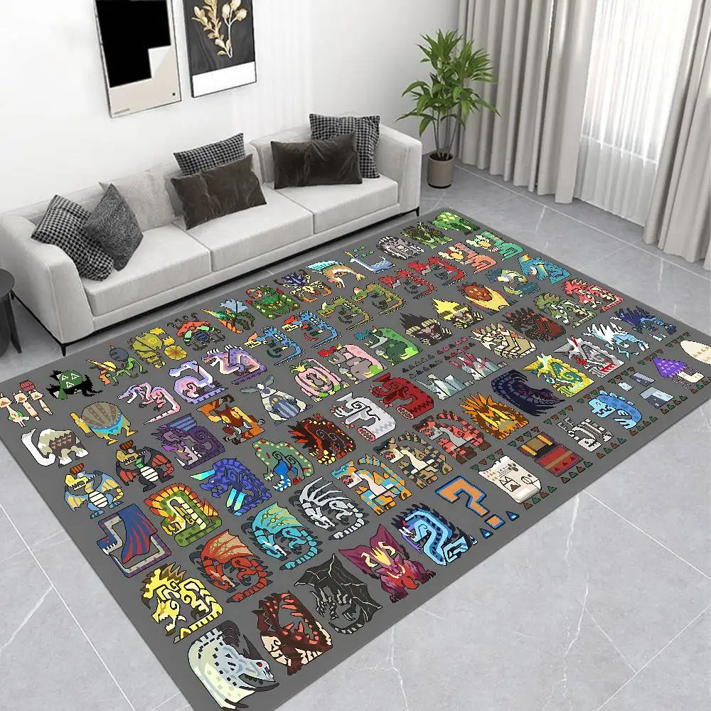 Games Monster Hunter Room Mats Anti-slip Absorb Water Long Strip Cushion Bedroon Mat Household Carpets