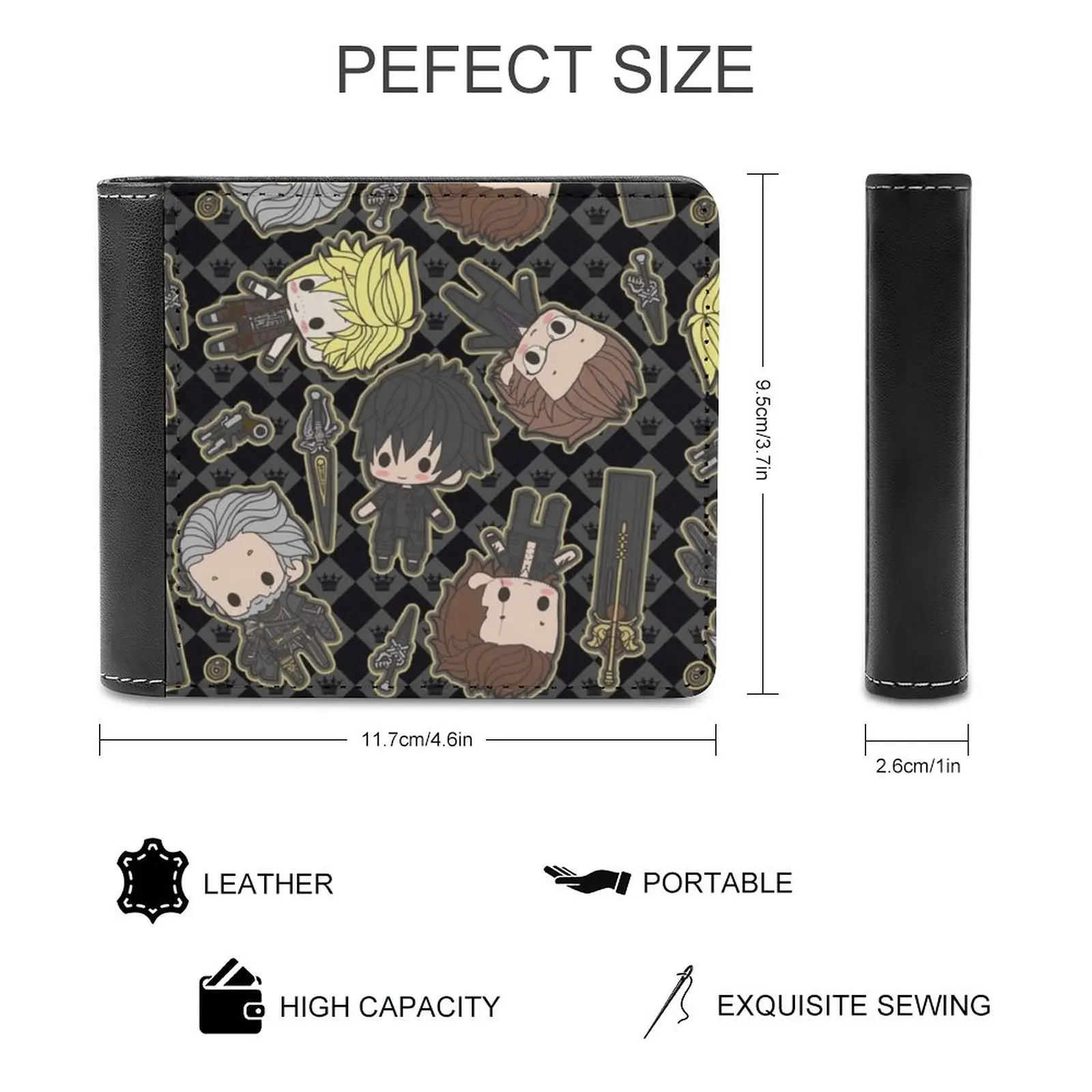 Chocobro Chibi Dad Leather Wallet Credit Card Holder Luxury Wallet Ffxv Chibi Cute Final Fantasy Xv Xv Chocobros Chocobro