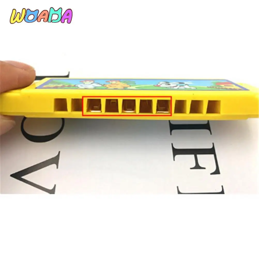 Kids Early Educational Music Learning Toy Wood Plastic Harmonica Fun Double Row 16 Holes Musical Toy Harmonica Random Color