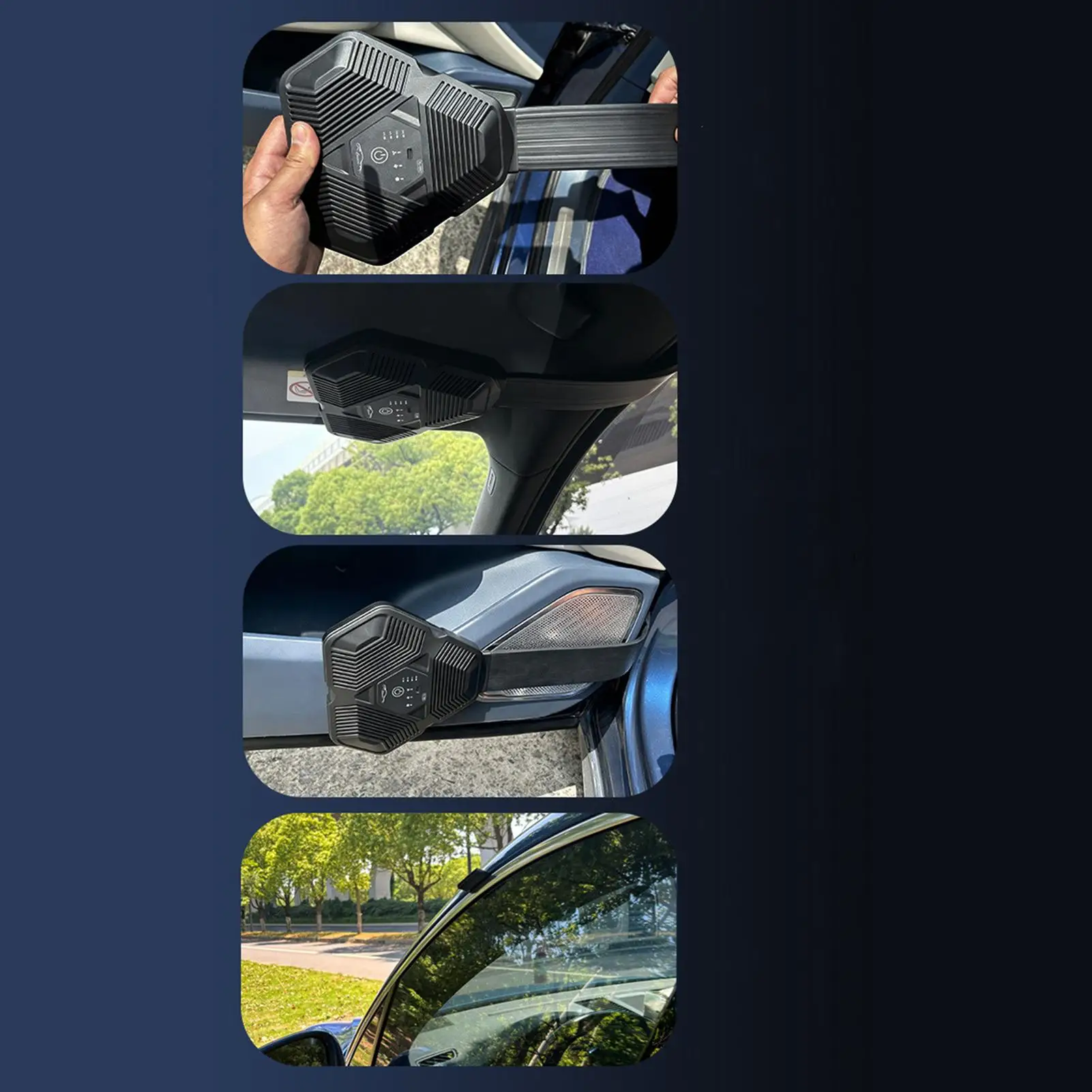 Car Exhaust Fan Rechargeable Three Outlets Exhaust Cooler Car Window Exhaust Fan For Van SUV Truck RV Highway Road Trip Daily