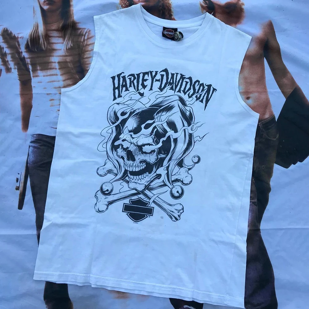 

Men's Sleeveless Vest Y2k Graphics Letter Printing Casual Fashion Retro Trend Hip Hop Harajuku Oversize All-Match Men's T-Shirt