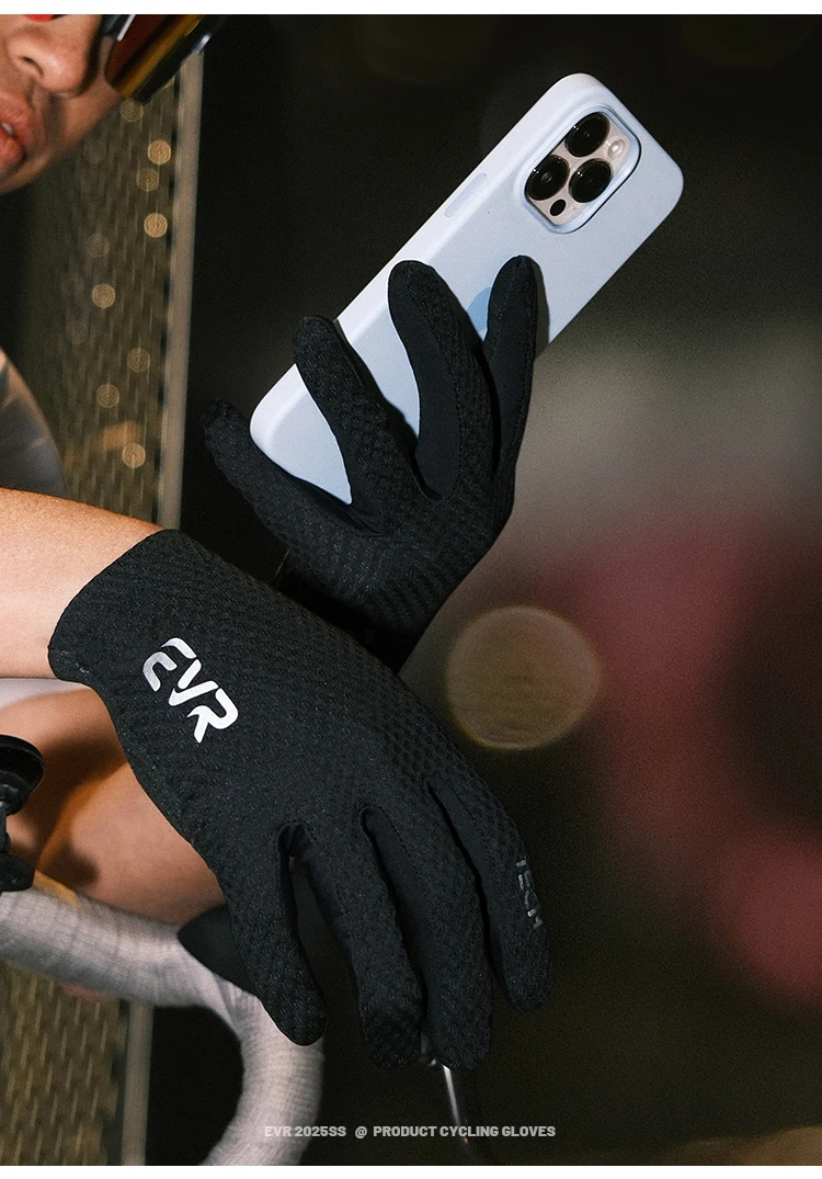EVR Spring Herren Fahrradhandschuhe Touchscreen-fähig Atmungsaktiv Mountainbike Vollfinger-Fahrradhandschuhe Rennrad-Handschuhe – Detail 14