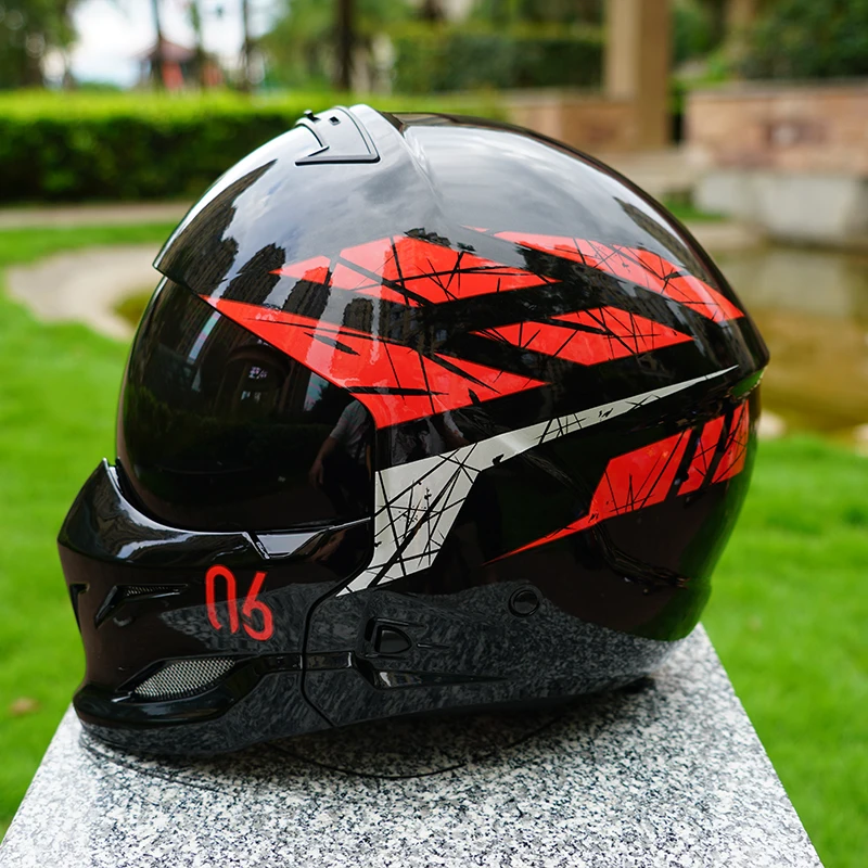 2026 New Retro Motorcycle Full-Face Helmet, Unisex, All-Season, Street Cruising Safety Helmet, Scorpion Helmet Casco