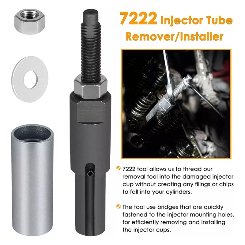 6778 & 6779 Injector Puller Tool + 7222 Injector Tube Remover/Installer Kit For GM Duramax 6.6L Engine J-44639, J-4659