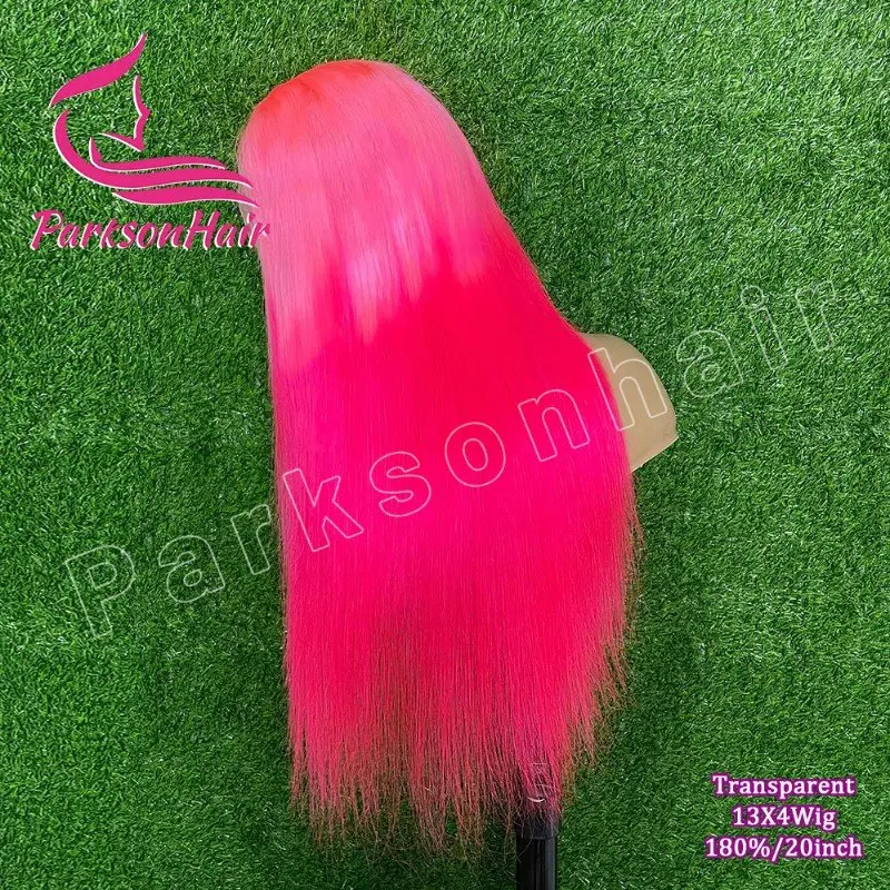 

Прямой парик Ombre Pink 13x4 на шнуровке, 100% парики из натуральных волос, цветной парик, прозрачный парик 13x6, кружевные фронтальные парики для женщин