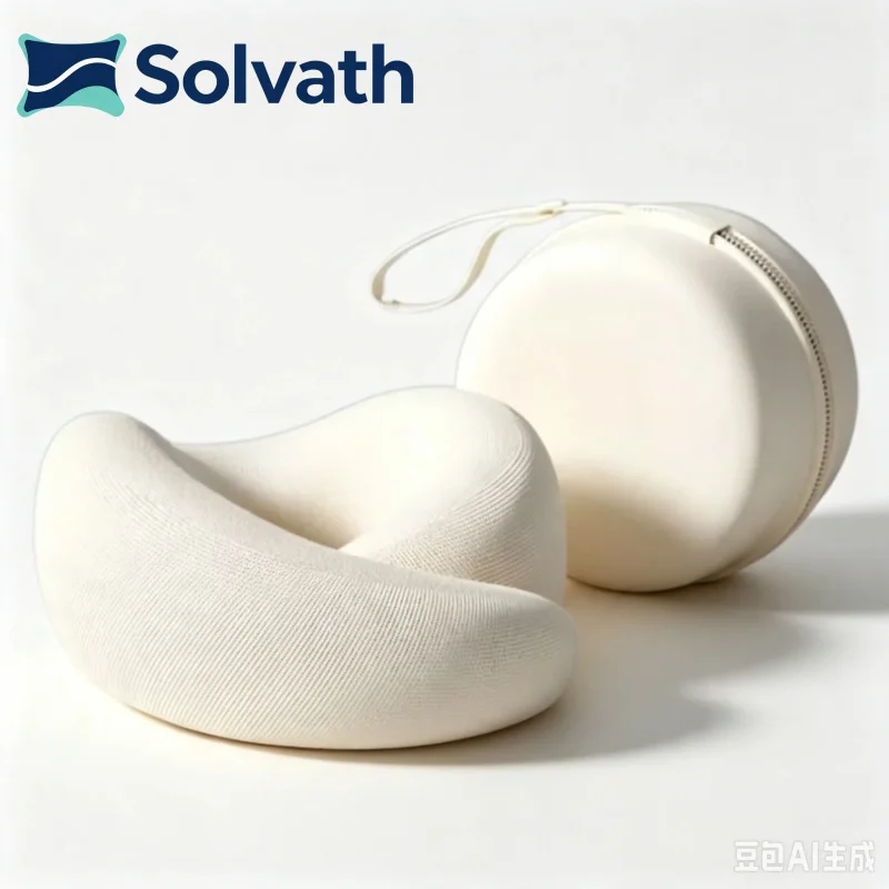 Solvath Ergonomic Memory Foam Neck Pillow Soft Neck Support Head Cushion for Travel Camping Car Office