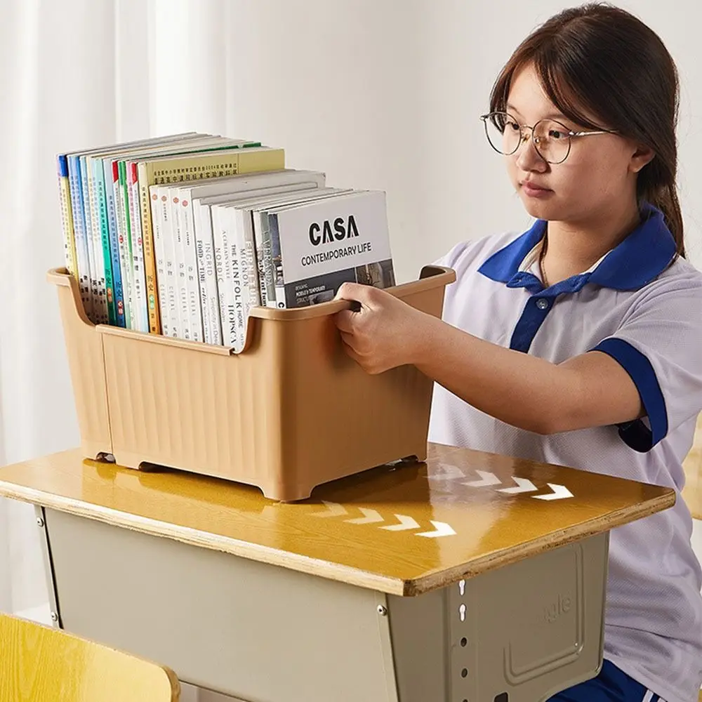 Retractable Book Case Space-saving Large Capacity Stationery Bag Storage Box Wheel Grocery Storage Holder Schoolbag Organizer