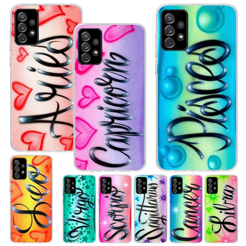 Aries Leo Libra Pisces Virgo Capricorn Phone Case For Samsung Galaxy A51 A50 A71 A70 A41 A31 A21S A10 A20E A30 A40 A6 A7 A8 + A9