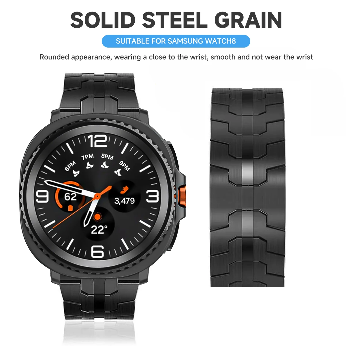 

Ремешок из нержавеющей стали для Samsung Galaxy Watch 8 40 мм 44 мм Ultra 2 Correa, ремешок для Galaxy Ultra 47 мм/8 Classic Watchband