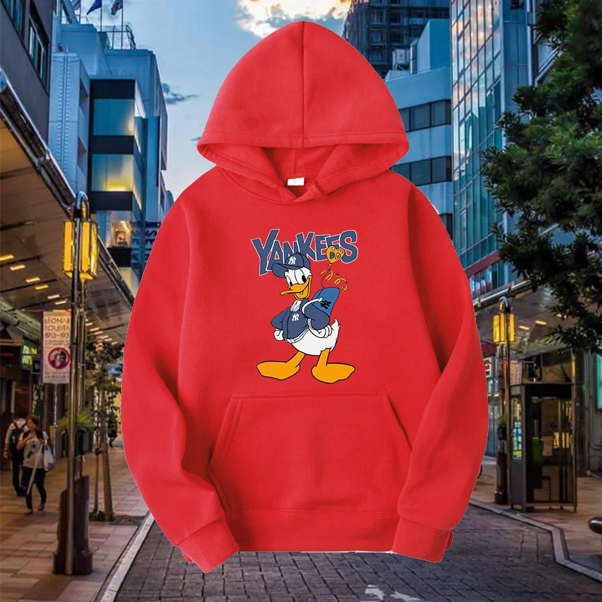 Disney Hoodies Donald Duck Cartoon Anime Print Streetwear Men Women Casual Fashion Oversized Sweatshirts Hoodie Pullover