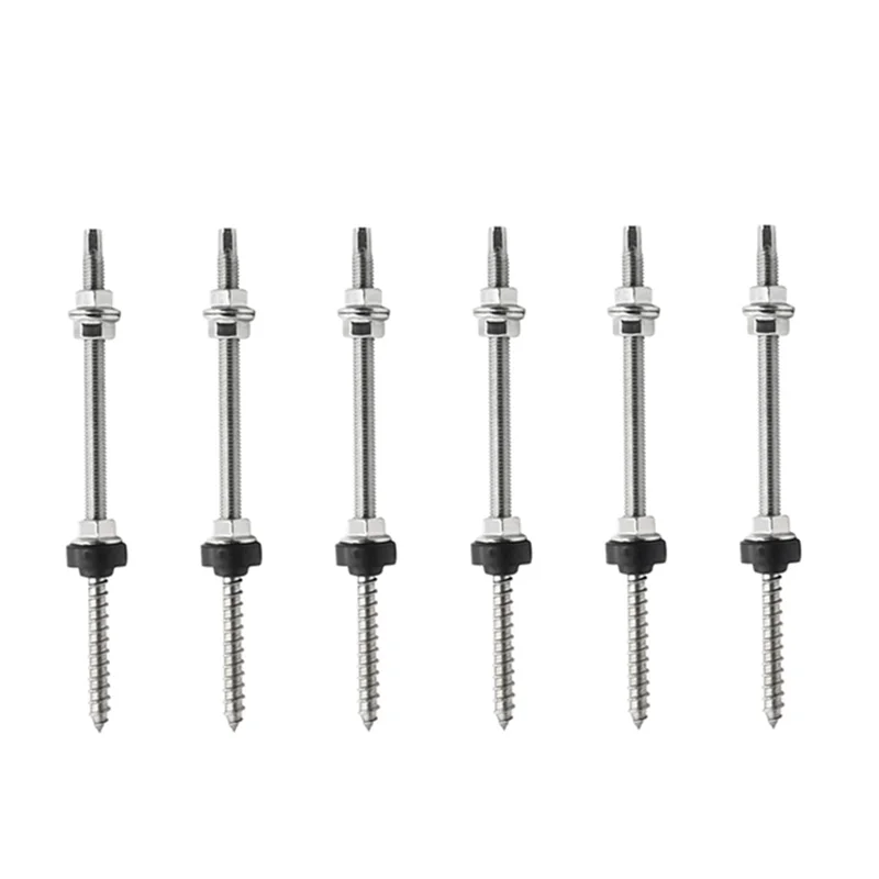 

A47U 25Cm Solar Hanger Bolts Solar Panel Roof Mounting Screws M10 Solar PV Panel Mounting Bracket For Fixing Solar Panel 6Pc Dur