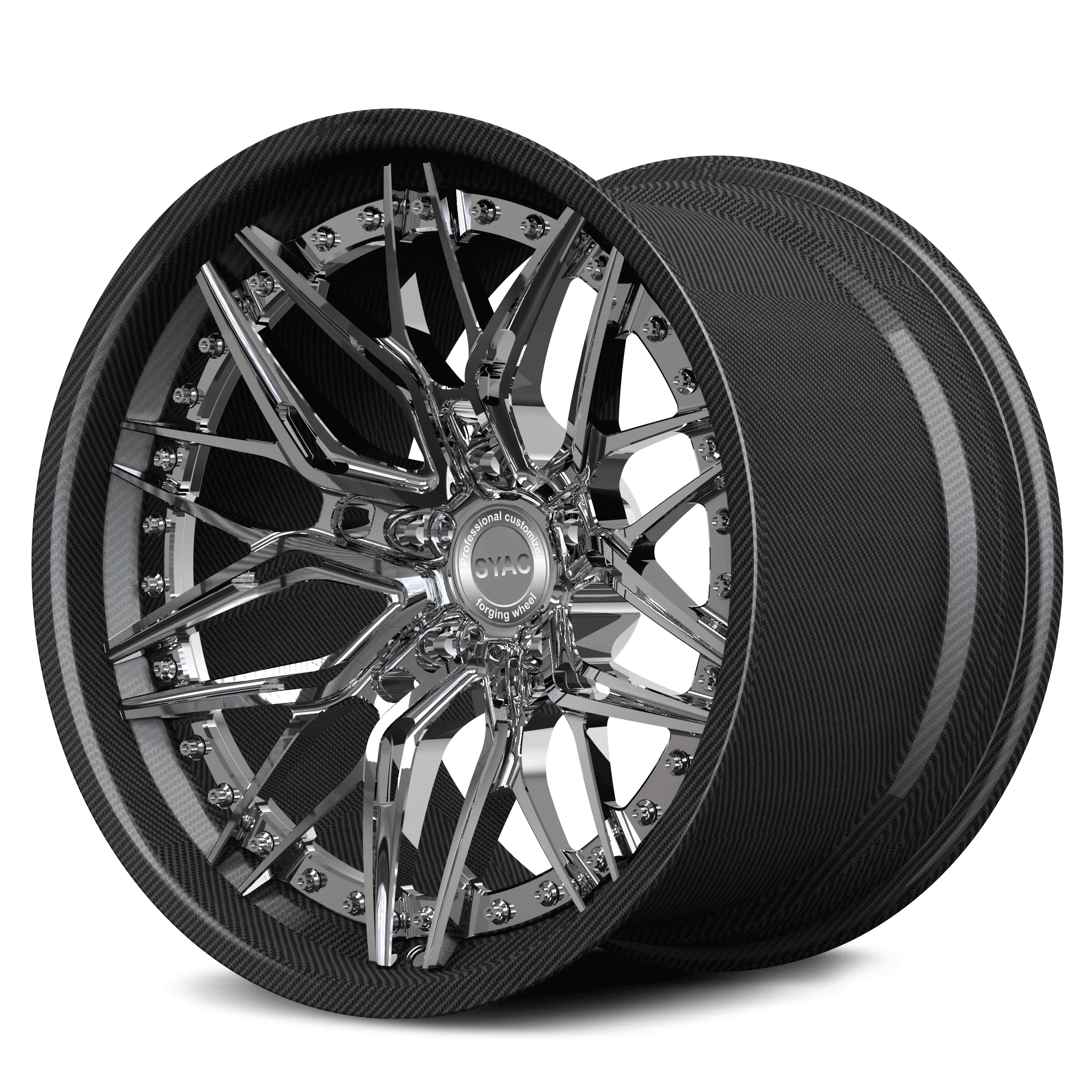 17-23-дюймовые двухсоставные кованые диски из карбона, PCD 5x112 5x120, легкосплавные колесные диски для автоспорта, тюнинг-детали