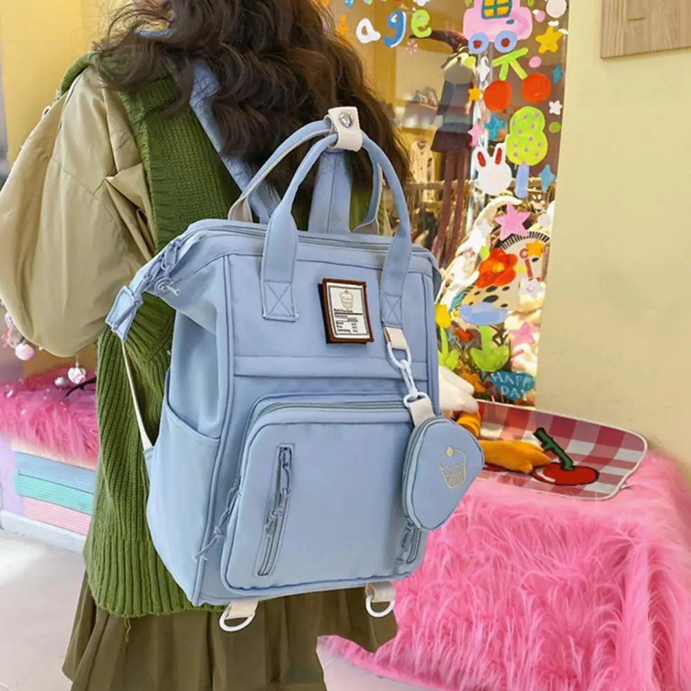 Ijsje Portemonnee Rugzak Multi-Compartiment Student Rugzak Met Handvat Portemonnee Capaciteit Ritssluiting Voor School