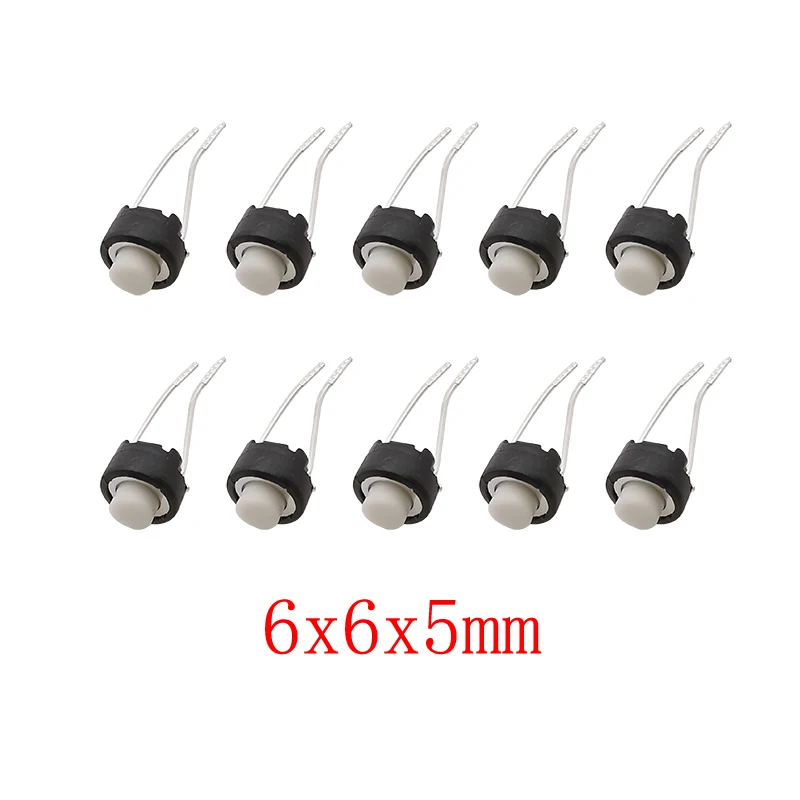 6x6x5mm tátil botão interruptor tátil momentâneo 6*6*5mm 2 pinos dip redondo ligar/desligar chaves mini micro interruptores