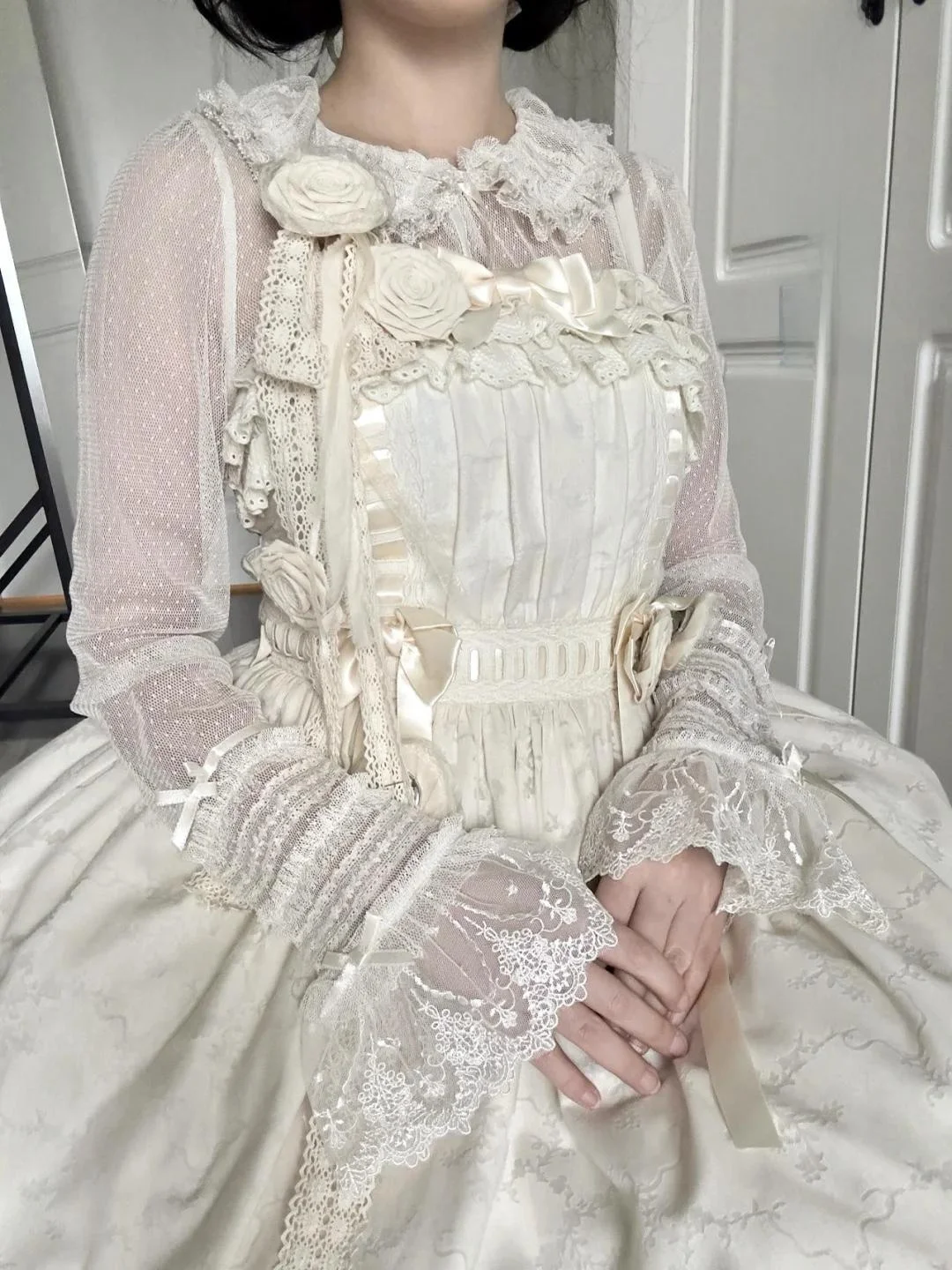 

Ele Long Sve Lace Me irt Нижнее белье Lolita Sle Silent Свадебная внутренняя одежда Sweet Sle Slim Fit Полиэфирное волокно