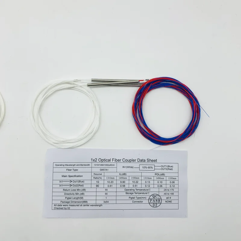 Rozdzielacz światłowodowy FBT 1/99 2/98 5/95 20/80 50/50 Różne typy 1x2 0.9mm Niesymetryczny łącznik FBT Rozdzielacz Bez Złącza — zdjęcie produktu 3