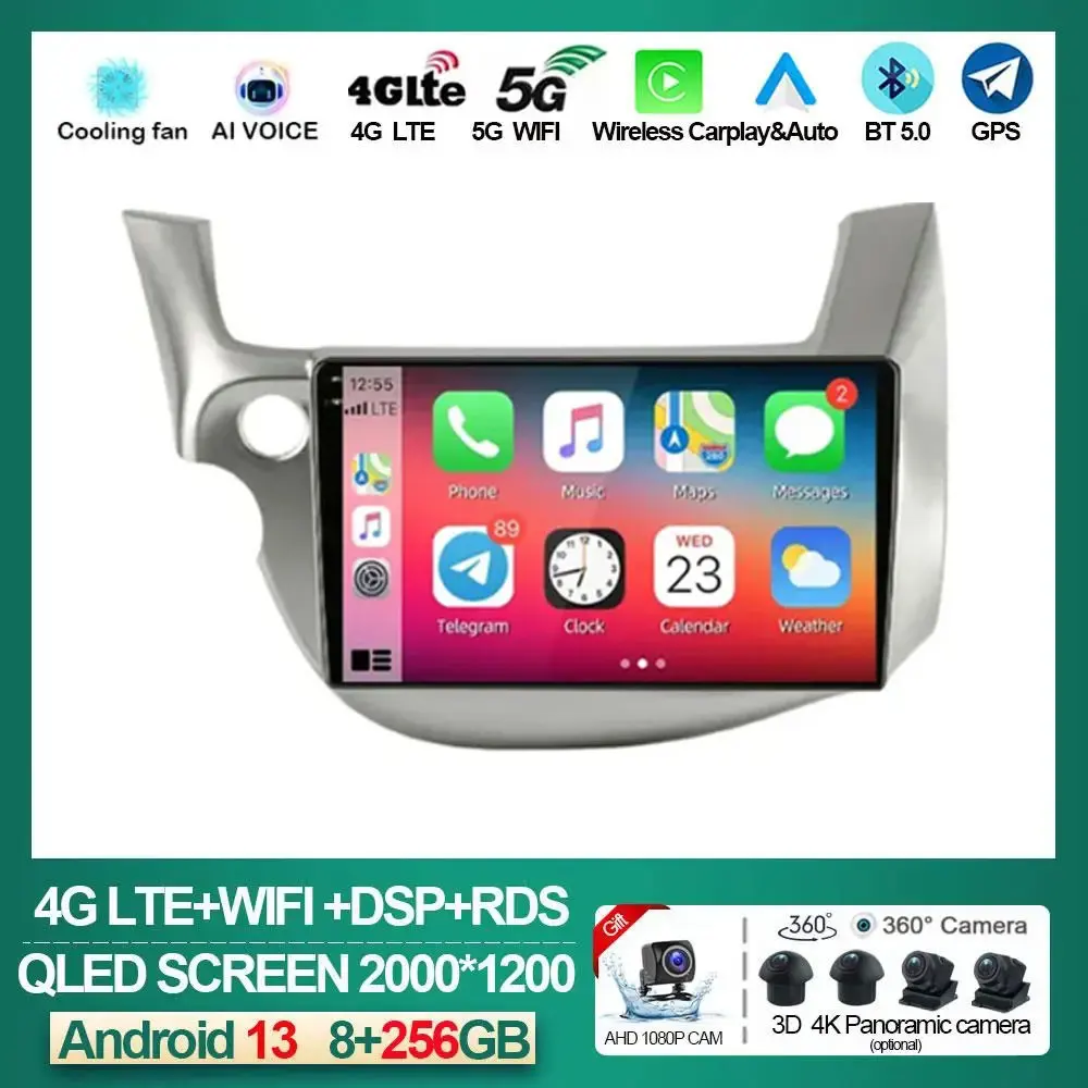 

Carplay Android 13 Multimedia Player GPS Autoradio For HONDA FIT JAZZ 2007 - 2014 Auto Car Radio 4G WiFi DVD 128G NO 2 din