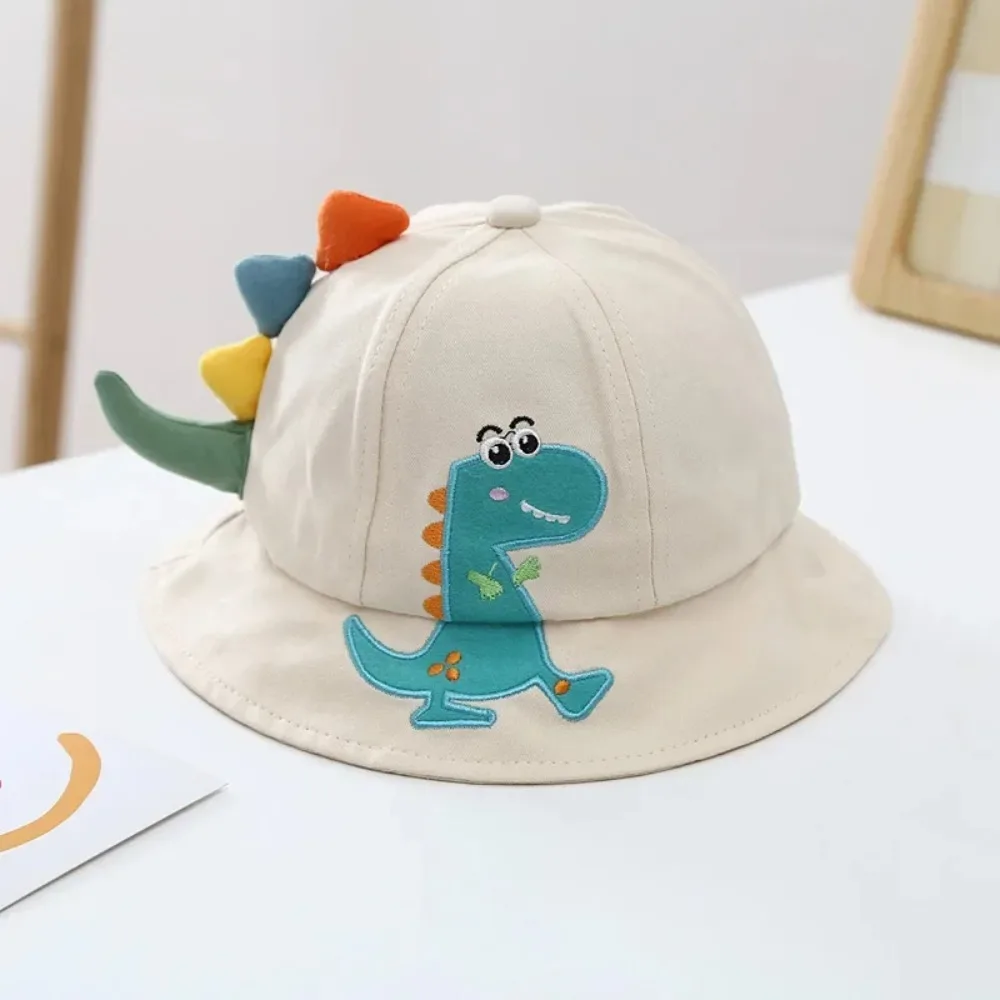 Cappello da dinosauro 3D del fumetto di estate Cappello da sole per bambini carino a tesa larga Dinosauro 3D Protezione UV Tappi per lavabo per bambini