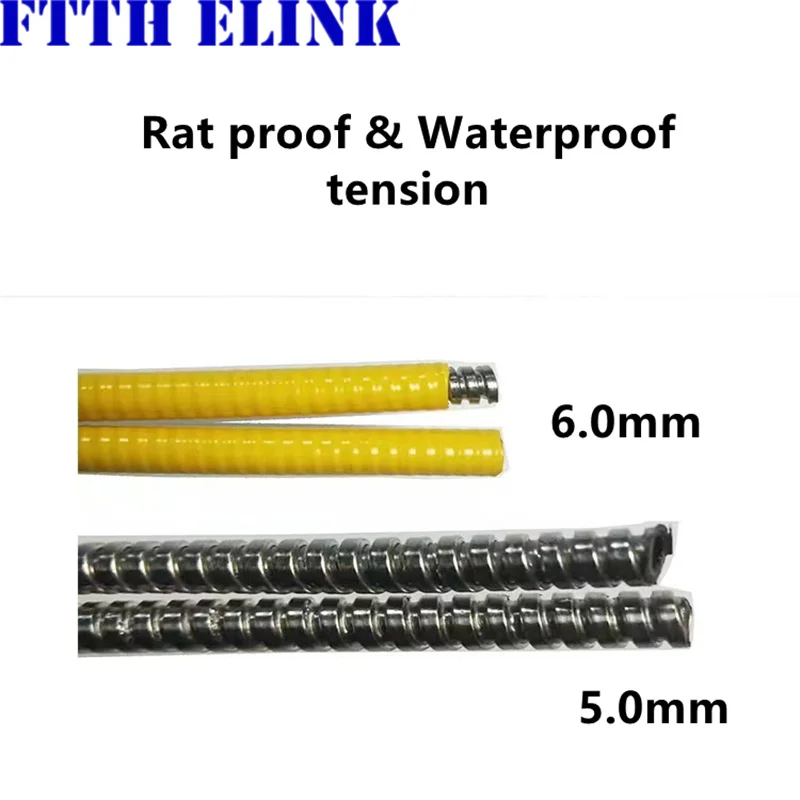 armored empty tube 10mtr PVC yellow plastic coated 6.0mm stainless steel empty pipe 5.0mm non plastic coated