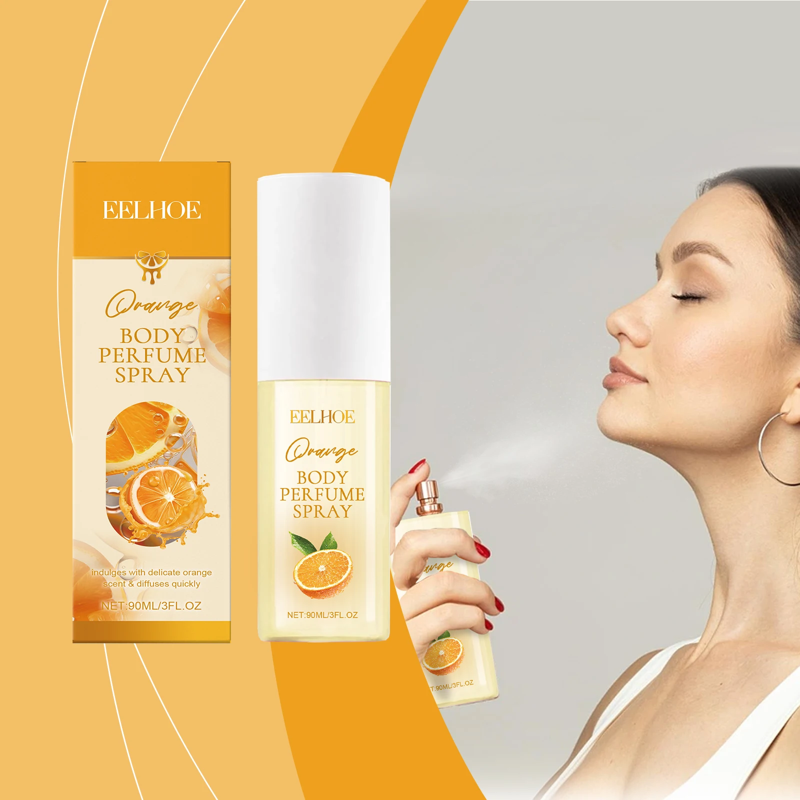 EELHOE-spray de Perfume de feromonas para el cuerpo, color naranja, fragancia fresca elegante, mantiene las fragancias, spray de frutas portátil