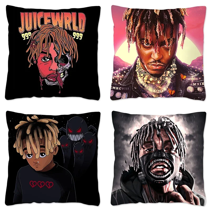 Rapper JUICE WRLD Pillow Case Home Decorative Hip Hop Cushion Cover for Sofa Livingroom Throw Pillow Cover 100% Polyester Hogar