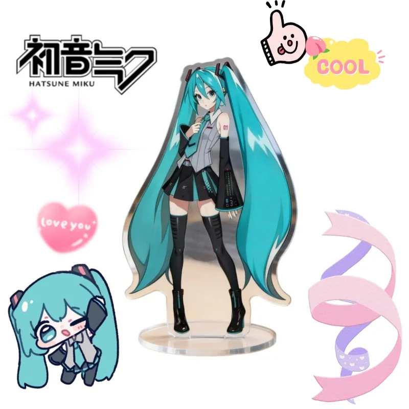 Figura Acrílica de Hatsune Miku de 10 cm, Linda Figura de Personaje de Anime, Impresión HD, Adorno de Escritorio, Decoración Coleccionable, Regalo para Fans