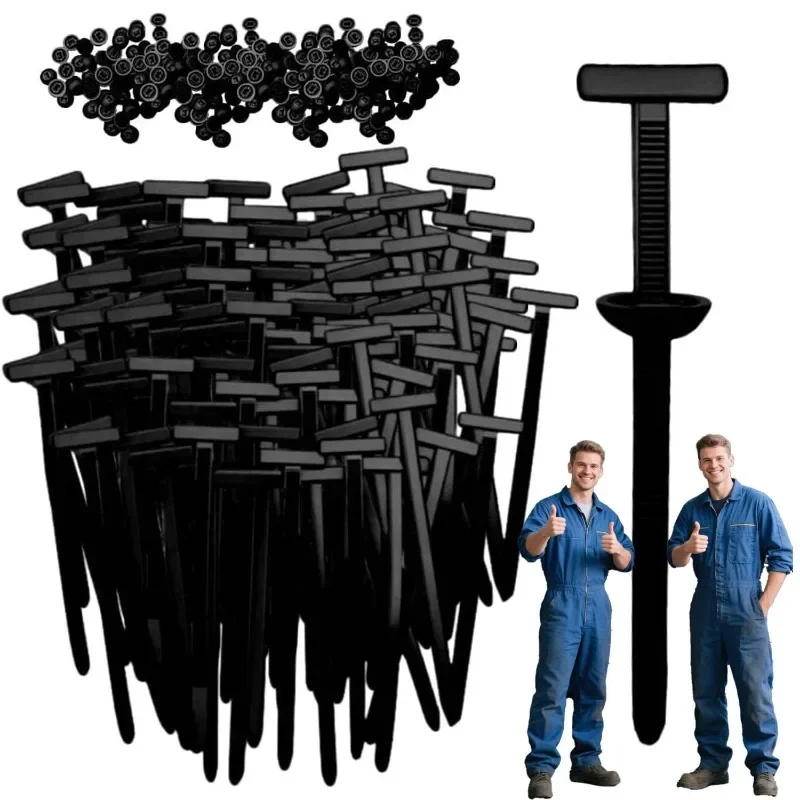 Fibbia per fascette universali in nylon autobloccante 100/50/20PCS Fascette per cavi in plastica con cinturino fisso in ferro Fascette per strumenti per auto