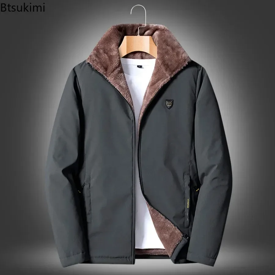 2025Men's Autumn Winter Windproof Warm Thick Fleece Jackets Coat Mens Casual Outerwear Classic Jackets Parkas Male Plus Size 5XL
