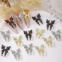20 pcs European and American style three-dimensional liquid butterfly nail decoration, y2k metal style DIY nail decoration