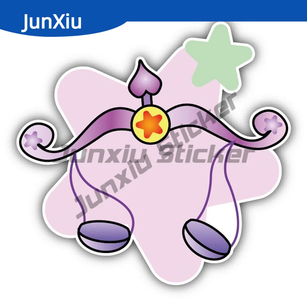 

Cartoon Libra Zodiac Sign Sticker Car Bumper Anti Scratch Exterior Decor Decal For Suv Car Laptop Trolley Case Motorcycle Helmet