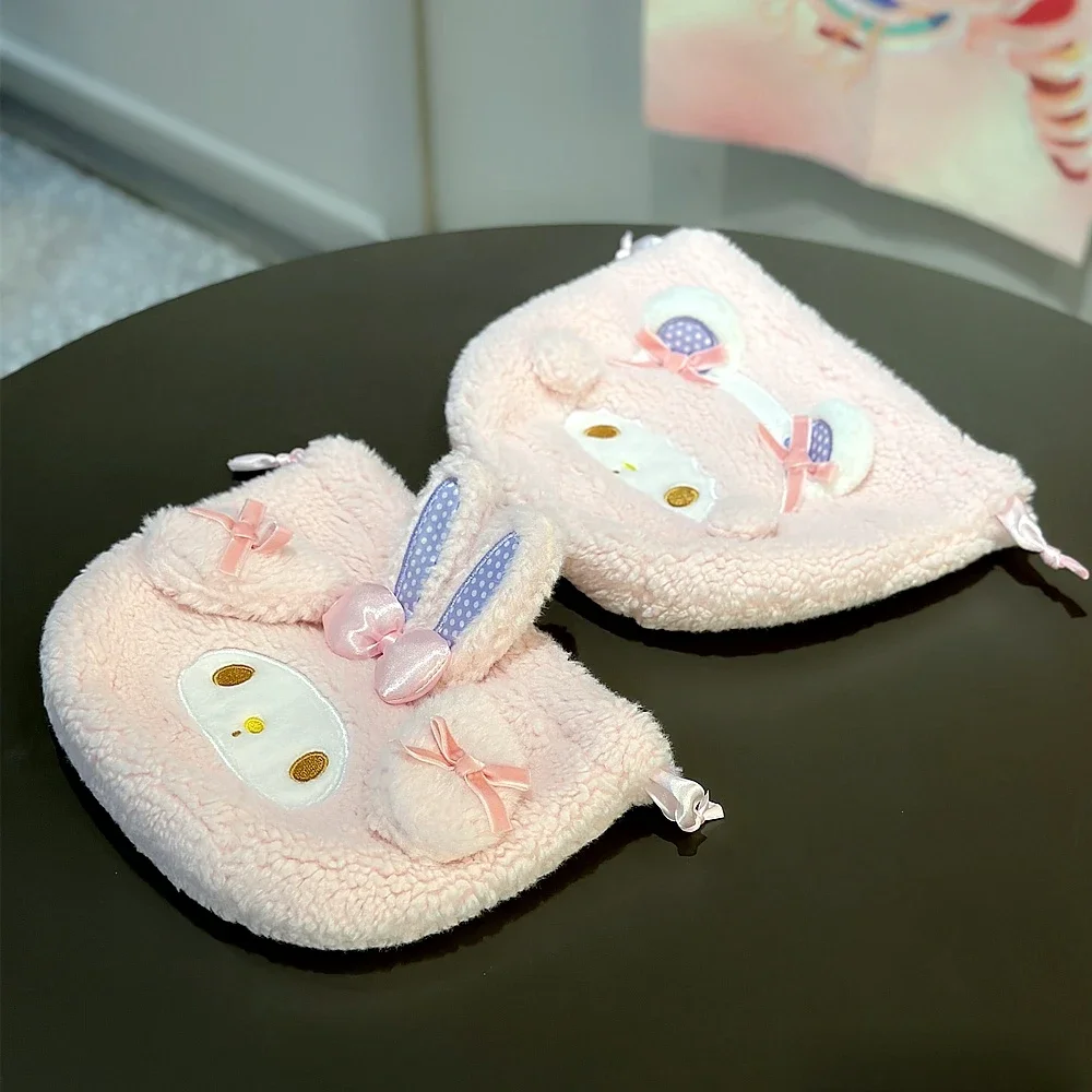 카와이 일본식 드로스트링 백 마이 멜로디 러블리 플러시 백 화장품 보관 가방 여행용 보관 가방 동전 지갑