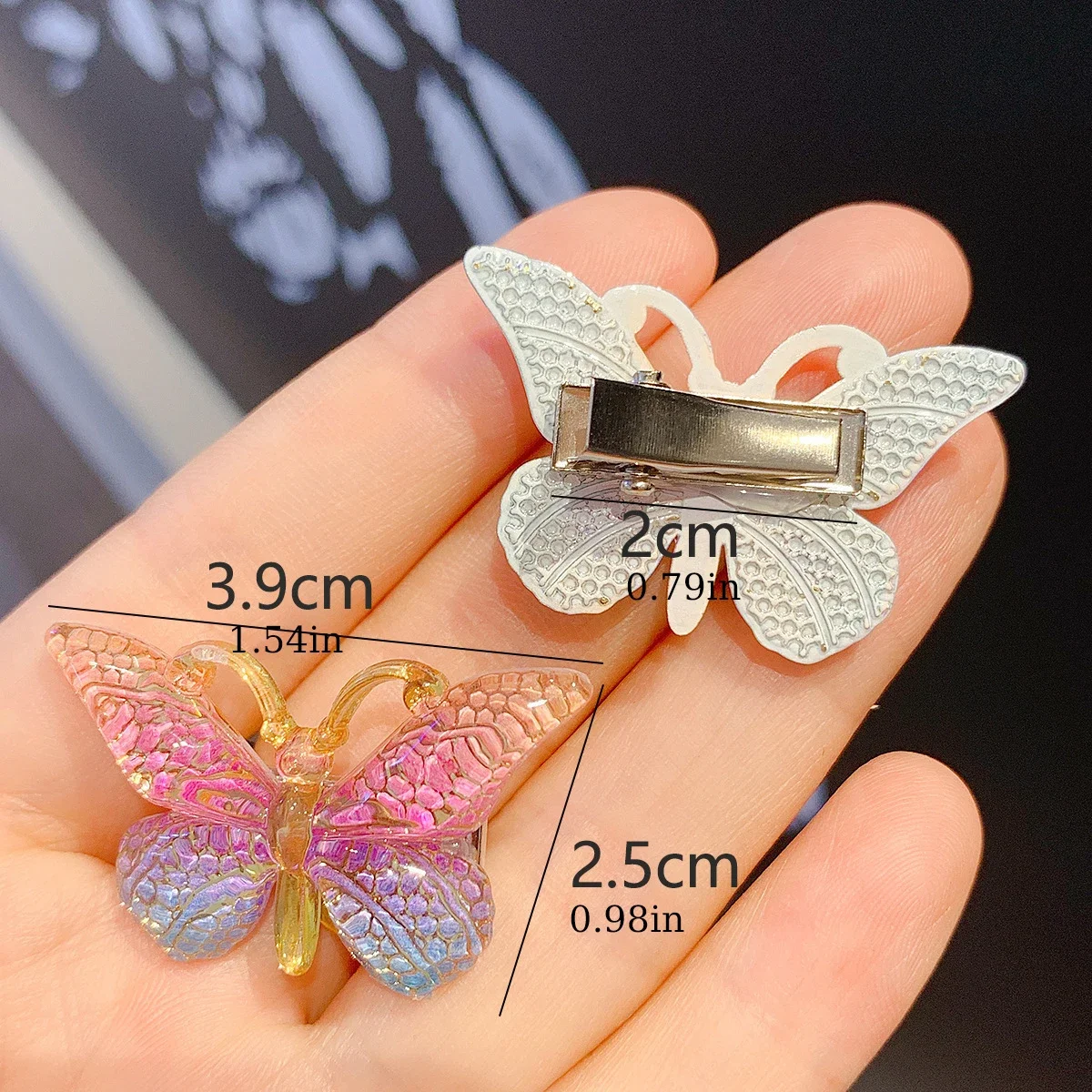 5pcs Cute Butterfly Hair Clips Kawaii Sweet Hairpin Side Clamp Barrettes Kids for Women Girls Hair Accessories Vivid Paper image 6