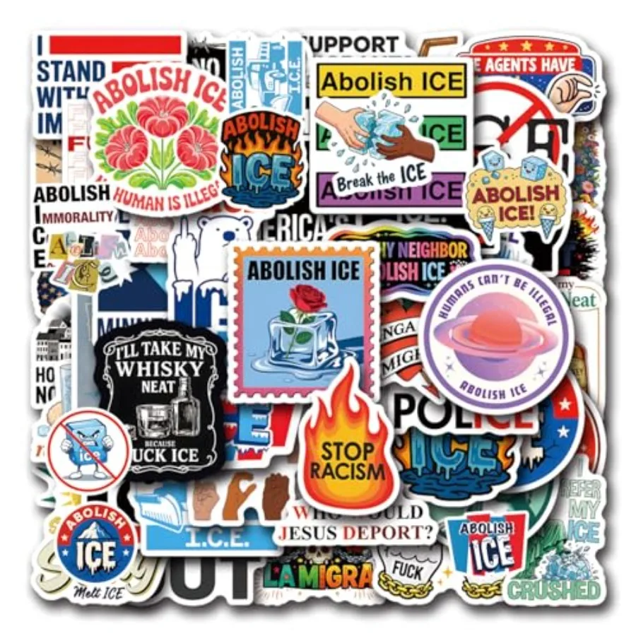 

115pcs Anti Ice Stickers Abolish ICE Decals Stickers for Adults, Cute Waterproof Stickers for Laptops Trackpads Skateboards Lug