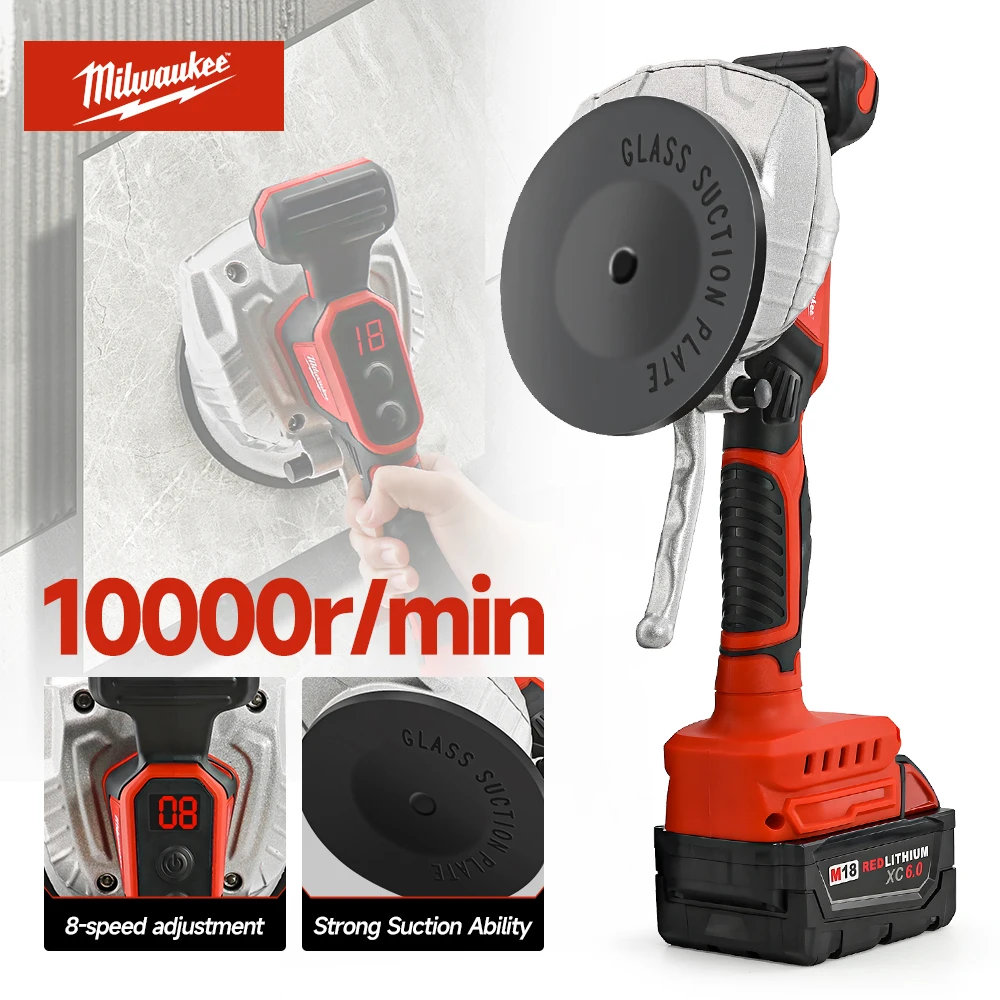 Milwaukee 18v Tile Tiling Machine 8 Speed Control Cordless Tile Installation Tool High Loading Capacity Wall Floor Power Tools