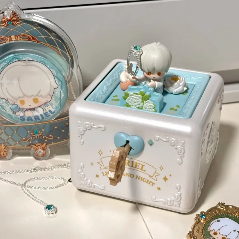 

Light and Night Flipped Romance Ring Box Series Figures Propose Gift Wedding Props Scene Cartoon Decor Couple Surprise Gift