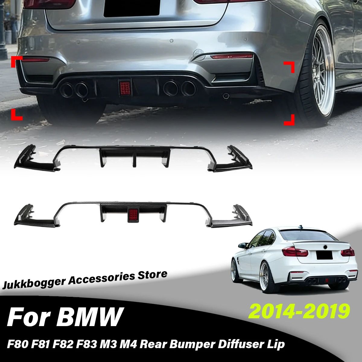 

For BMW F80 F81 F82 F83 M3 M4 2014 2015 2016 2017 2018 2019 Automobile Rear Bumper Spoiler Lip Diffuser Decoration Accessories