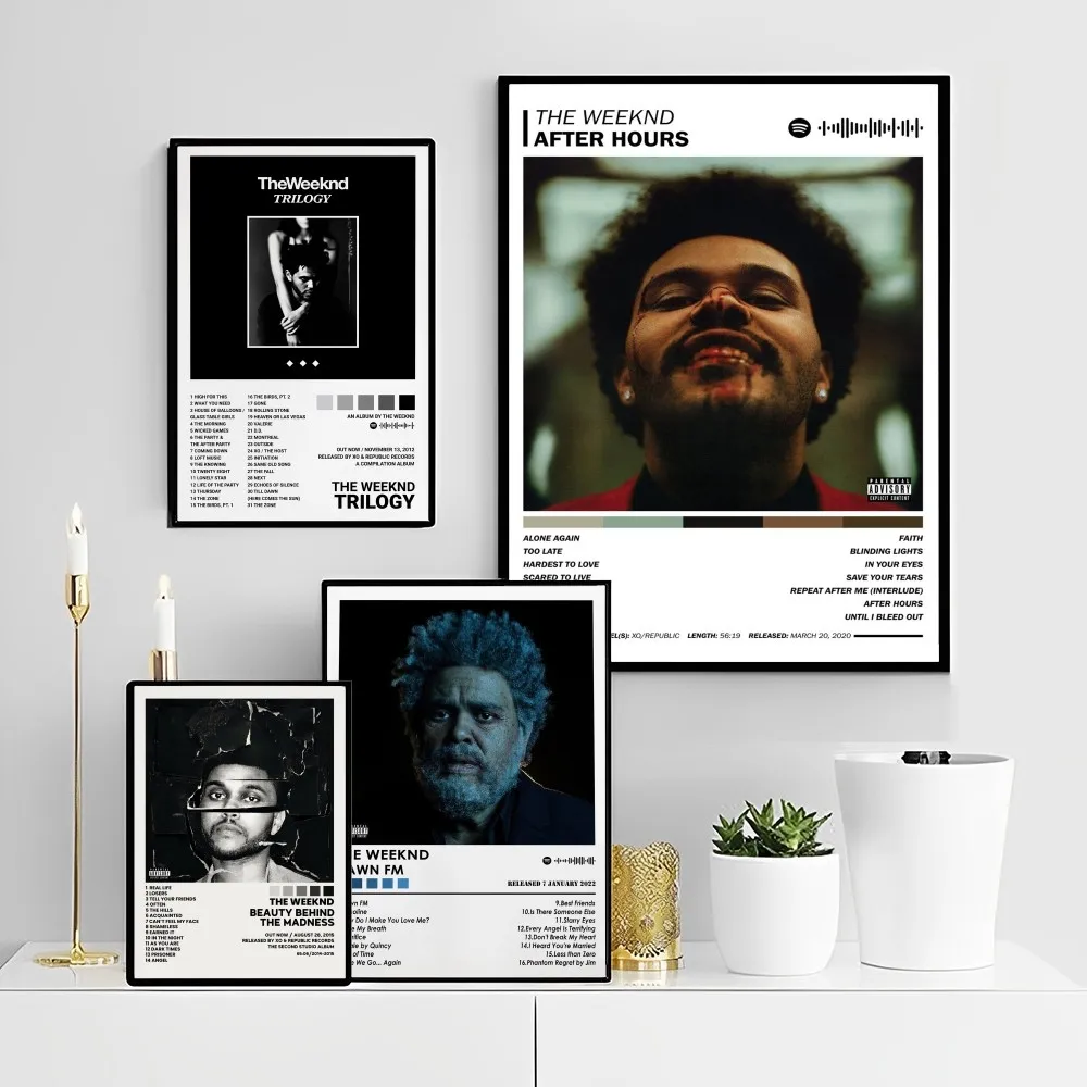 Singer The Weeknd Classic Vintage Posters Waterproof Paper Sticker Coffee House Bar Home Decor