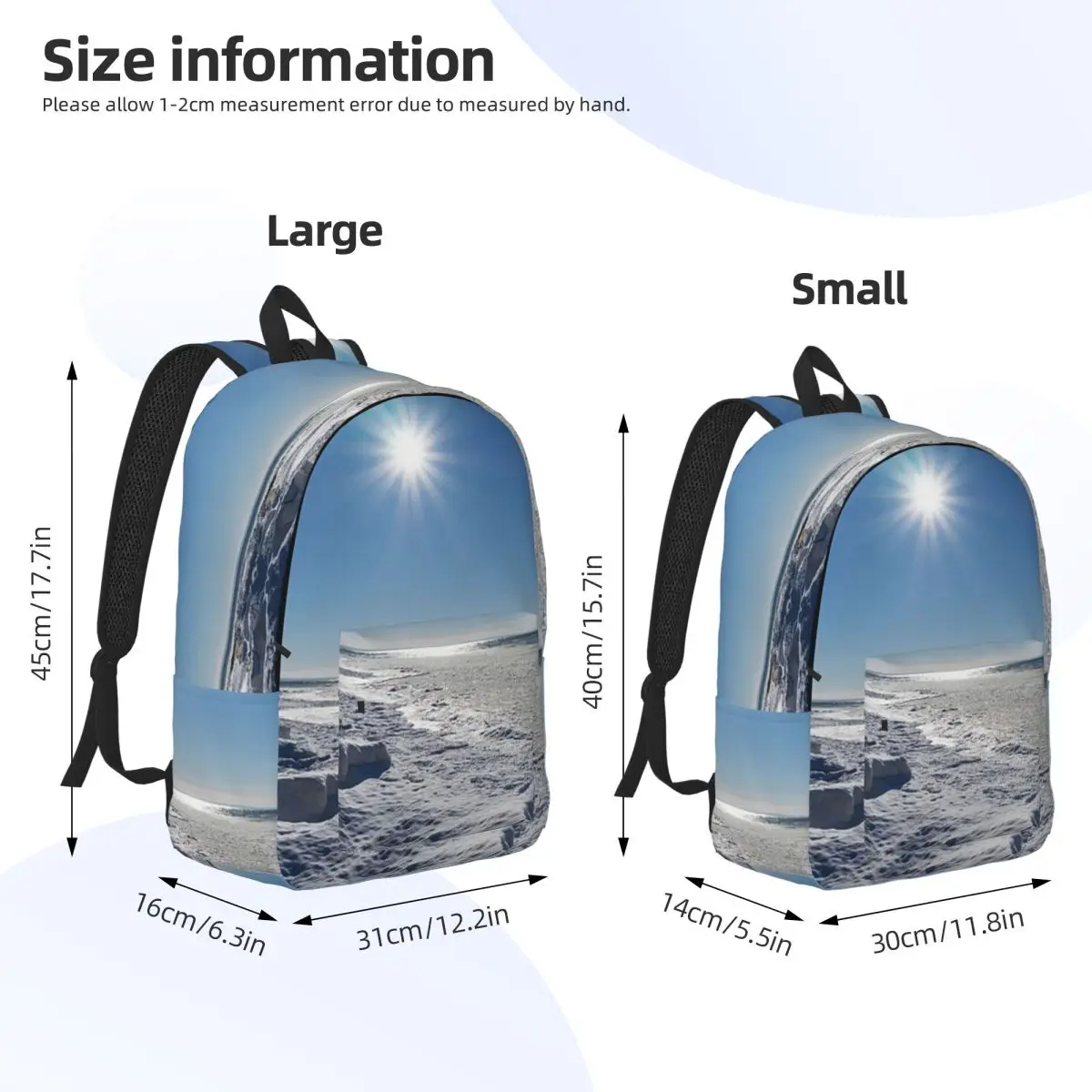 Brilliant Cold With Icebergs Backpack Student BookBag Kids School Bag Laptop Shoulder Bags for Boys Girls