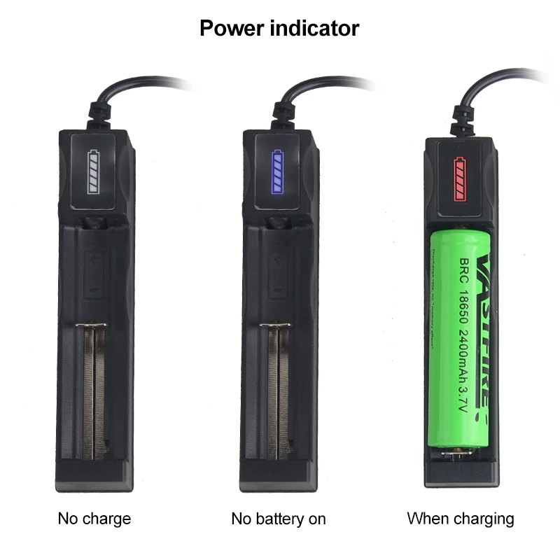 VASTFIRE Rechargeable 18650 Battery With USB Charger