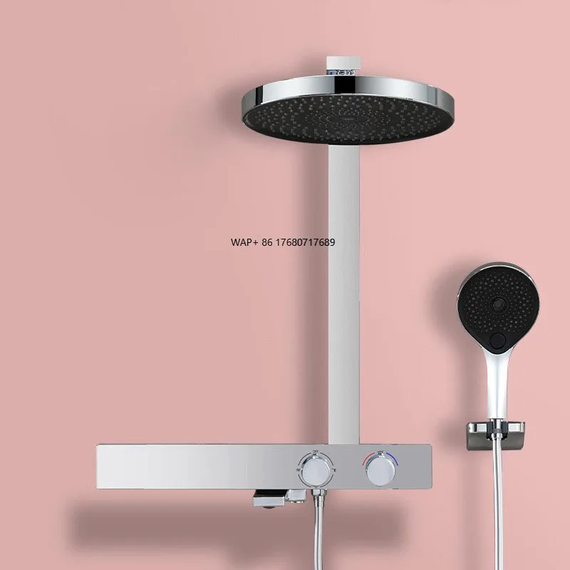 

Modern Simple Thermostatic Shower Round Nozzle Set Bathroom Shower Pressure Booster Non-rain Giant Screen Nozzle