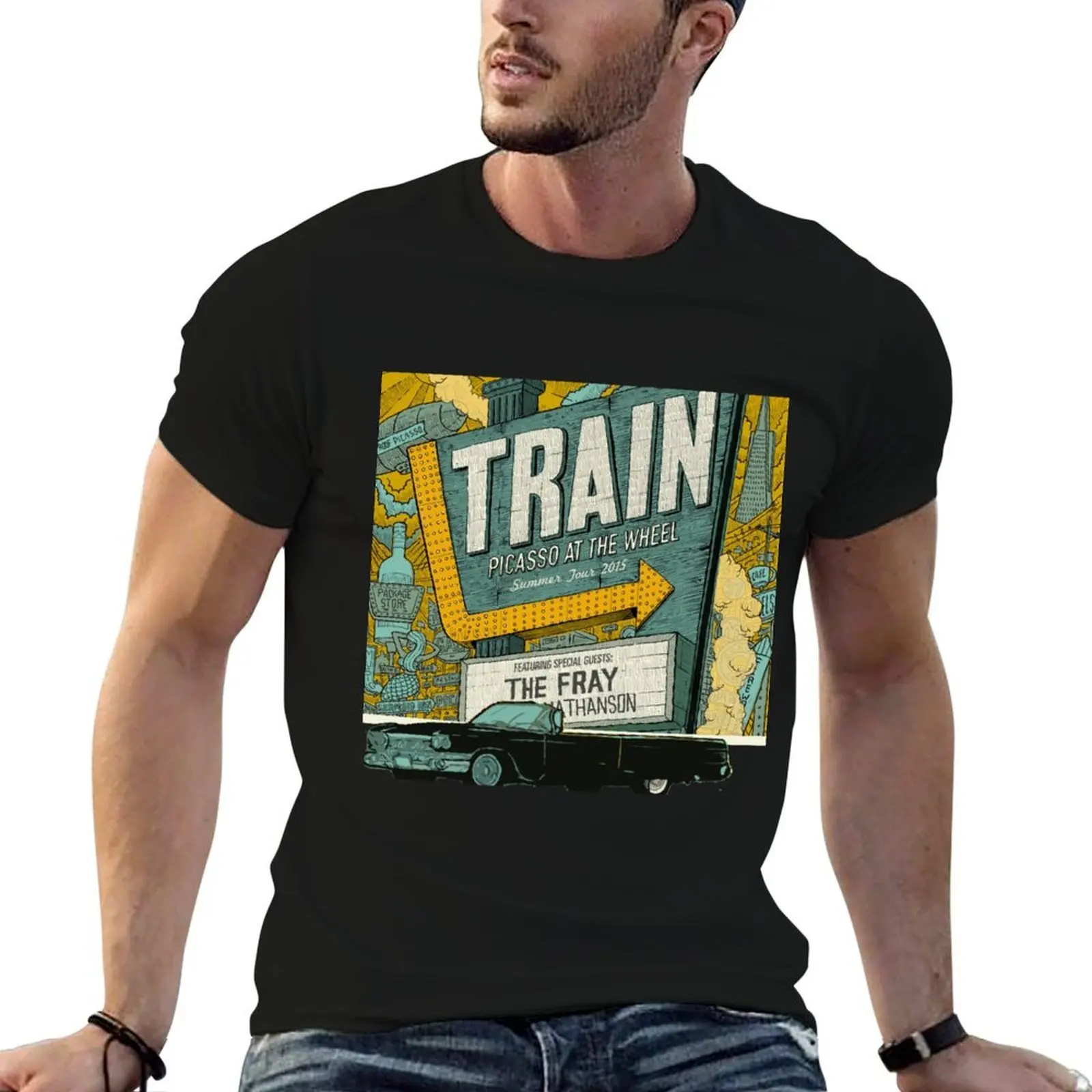 

TRAIN SUMMER TOUR T-Shirt man t shirt cotton t shirt custom print T-Shirt