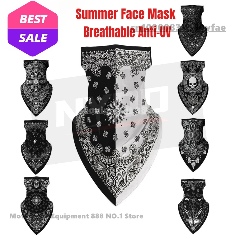 

Balaclava Motorcycle Face mask Breathable Scarf Multifunctional Half Face Mask Snowboard Neck Triangle Scarf Hats
